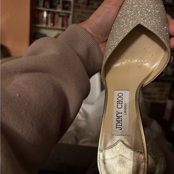 Jimmy Choo Silver Glitter Heels bridal - Picture 5 of 10